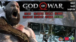 God Of War - RX 580, 5500XT, 5600XT, 5700XT, 6600, 6800, VEGA 56 & RTX 3060 | 1080P & 1440P