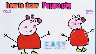 How to Draw a Peppa Pig For Kids l Easy Peppa pig drawing & coloring for kids l Daily Challenge #14