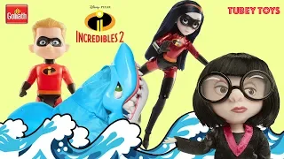 Disney Incredibles 2 Toys Play Shark Bite for Toys Edna Mode Frozone Tubey Toys