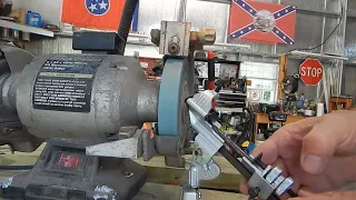 General Tool Drill Sharpener #825 Demo Regrinding A Spent Drill Bit.