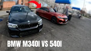 Modified BMW 540i vs Modified M340i: Intense Drag and Roll Race!