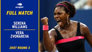 Serena Williams vs. Vera Zvonareva Full Match | 2007 US Open Round 3