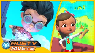 Rusty Hunts for Buried Treasure 🏴☠️ | Rusty Rivets Full Episodes + More Cartoons for Kids