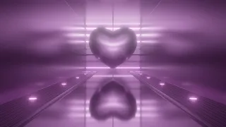 Spinning Metallic Heart in Pink Glowing Neon Futuristic Mirror Room 4K VJ Loop Moving Background