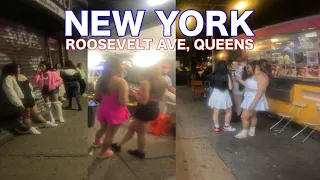 New York City Red Light District Walk at Night | Roosevelt Avenue Queens NYC | Market of Sweethearts