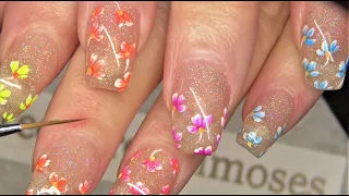 Fun and Simple Spring Nail Art | Easy Neon Flower Nails