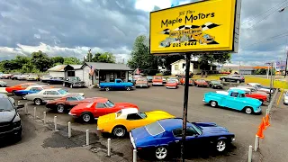 Classic American Muscle Car Lot New Inventory Walk Around 7/12/21 Maple Motors Hotrods