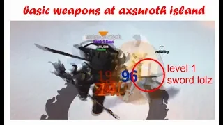 i used basic weapons on Axsuroth Island.. | Monster Islands!