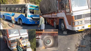Struggling to The Driver Ghat Road Help Them to Rescue The Truck