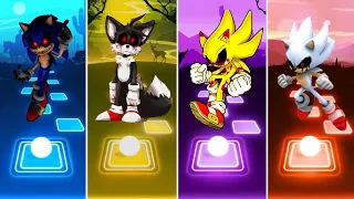 Sonic Exe 🆚 Tails Exe 🆚 Super Sonic Exe 🆚 Hyper Sonic Exe || Tiles Hop Gameplay 🎯