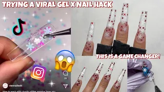 TRYING A VIRAL TIKTOK GEL X NAIL HACK | HOW TO ENCAPSULATE GLITTER | + MADAM GLAM ADVENT CALENDAR