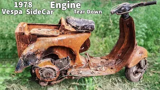 1978 Vespa SideCar Piaggio Scooter Engine Restoration | Italian Vespa Engine Tear Down #2