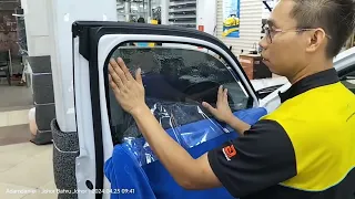 cara cara pemasangan tinted  safety film bahagia pintu part 1