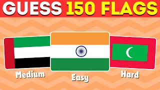 Guess and Learn 150 Country Flags | Easy, Medium and Hard