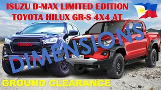 2024 ISUZU D-MAX LIMITED EDITION VS 2024 TOYOTA HILUX GR-S 4X4 AT  DIMENSIONS - BOSS JACOBS