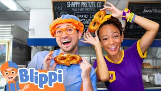 Exploring the Art of Pretzel Making with Blippi | Educational Videos for Kids