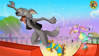 Волк и семеро козлят - Козочка-спортсменка - Волк и ролики | KONDOSAN На русском - Сказки для детей