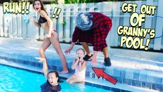 WE BREAK INTO GROUCHY GRANNY'S POOL!!