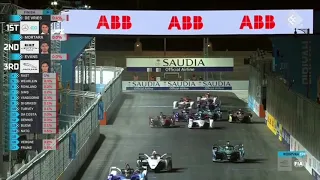 FE 2021 Saudi Arabia Race 1 Buemi Hits Dennis