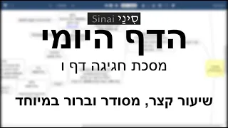 דף יומי מסכת מסכת חגיגה דף ו - שיעור קצר וברור במיוחד בליווי תרשים