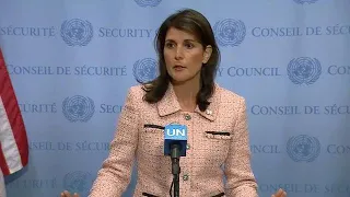 Nikki R. Haley (USA, SC President) on Yemen - Security Council Media Stakeout (11 September 2018)