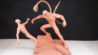 SCULPTING SPIDER-MAN VS VENOM DIORAMA | HOW TO SCULPT WITH AIR DRY CLAY | SCULPTURE | TIMELAPSE