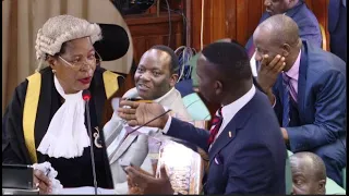 "WHEN I TELL YOU TO SIT DOWN" Speaker reminds LOP Ssenyonyi on rules as Ssemujju asks about Namboole