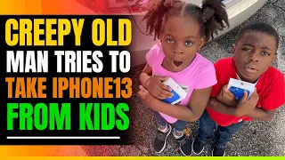 Angry Old White Man Tries to Steal iPhone 13 from Small Children