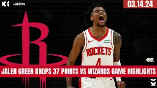 JALEN GREEN DROPS 37 POINTS VS WIZARDS GAME HIGHLIGHTS