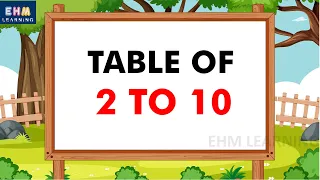 Learn Multiplication table of 2 to 10 | Table of Two to Ten | Multiplication table for kids | EHM