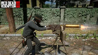 Using Maxim Gun Against the Law in Saint Denis (MAX Wanted Level) | RDR2 Mods
