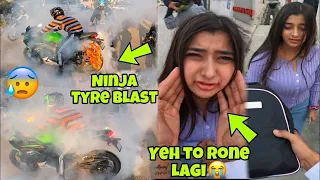 @PratikshaKant yeh toh rone lagi 😭 || Ninja Tyre blast 🤩@Motovloggerjannustunts