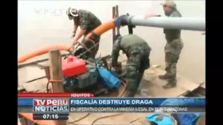 Iquitos: destruyen draga en operativo contra la minería ilegal