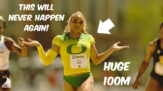 THIS will NEVER happen again in the 100M?! || The FASTEST women in college just WENT OFF!