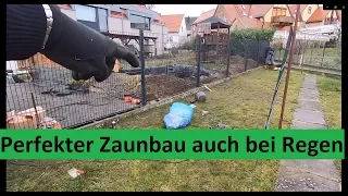 Zaunbau mit Sichtschutz Doppelstabmattenzaun richtig montieren