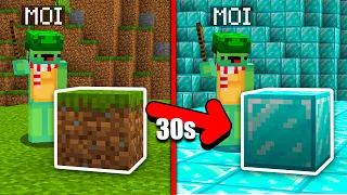 Je dois finir Minecraft mais toutes les 30 sec le monde change de bloc..