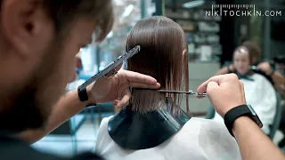 BEST HAIRCUT for thin hair, line technique - NIKITOCHKIN