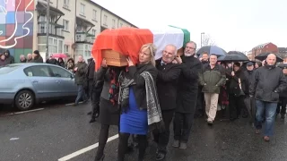 Gerry Adams and Michelle O'Neill pay tribute to Martin McGuinness