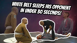 White Belt Sleeps His Opponent at First Jiu Jitsu Competition