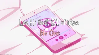 Lee Hi – No One feat. B.I of iKon [Easy Lyrics/sub indo]