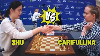 Zhu Jiner VS Gunina Valentina || Women's World Blitz Chess 2023 - R15