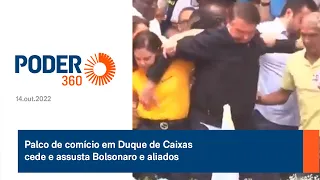 Palco de comício em Duque de Caixas cede e assusta Bolsonaro e aliados