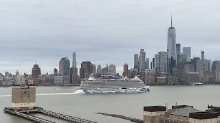 New York, New York - Norwegian Prima Sails from New York City Time-Lapse - April 27, 2024