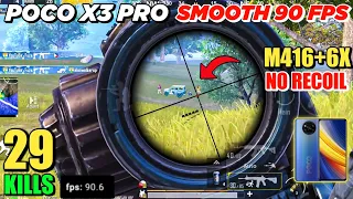 POCO X3 PRO SMOOTH + 90 FPS🔥 M416+6X No RECOIL🔥😱POCO X3 PRO 90 FPS PUBG TEST WITH FPS METER