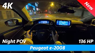 Peugeot e-2008 Allure 2021 - Night POV test & FULL review in 4K | Base LED headlights test