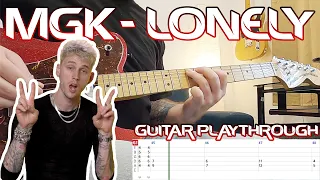 Machine Gun Kelly - "lonely" Guitar Play-Through with Tabs on Screen
