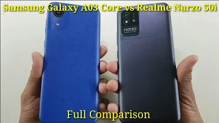 Samsung galaxy A03 core vs Realme Narzo 50i full Comparison