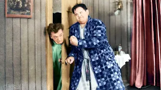 Laurel and Hardy They Go Boom (1929) Colorized! Best Scenes from the Film.
