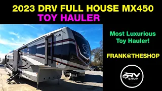 2023 DRV FULL HOUSE MX450 | WALK THROUGH & ORIENTATION | LUXURY TOY HAULER #DRV #camping #toyhauler