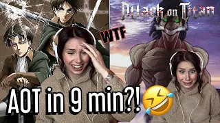 ATTACK ON TITAN  in 9 minutes (by gigguk) - reaction